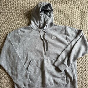 Nike Gray Sweatshirt with Hood and Drawstrings